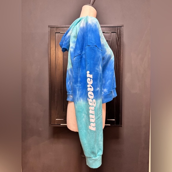 Barstool crop top hoodie, degenerate/hungover tie dye - Picture 3 of 7